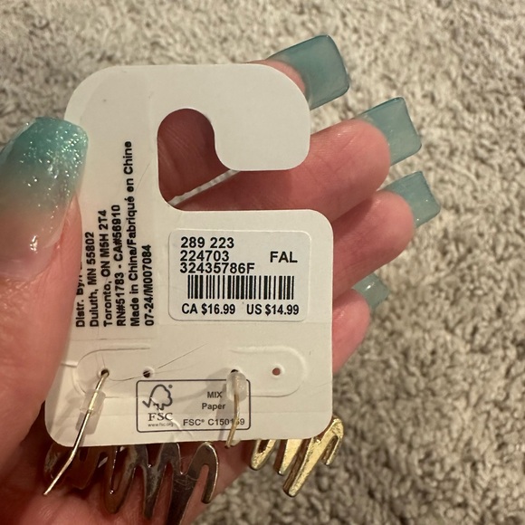 Maurices Gold and Silver 'MRS' Earrings - Picture 2 of 2